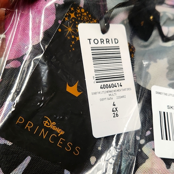 ❤️NWT VINTAGE TORRID DRESS DISNEY PRINCESS ARIEL LITTLE MERMAID MESH OVERLAY - Picture 12 of 15